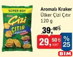 ÜLKER ÇİZİ ÇITIR AROMALI KRAKER 120 G ÜLKER ÇİZİ ÇITIR AROMALI KRAKER 120 G